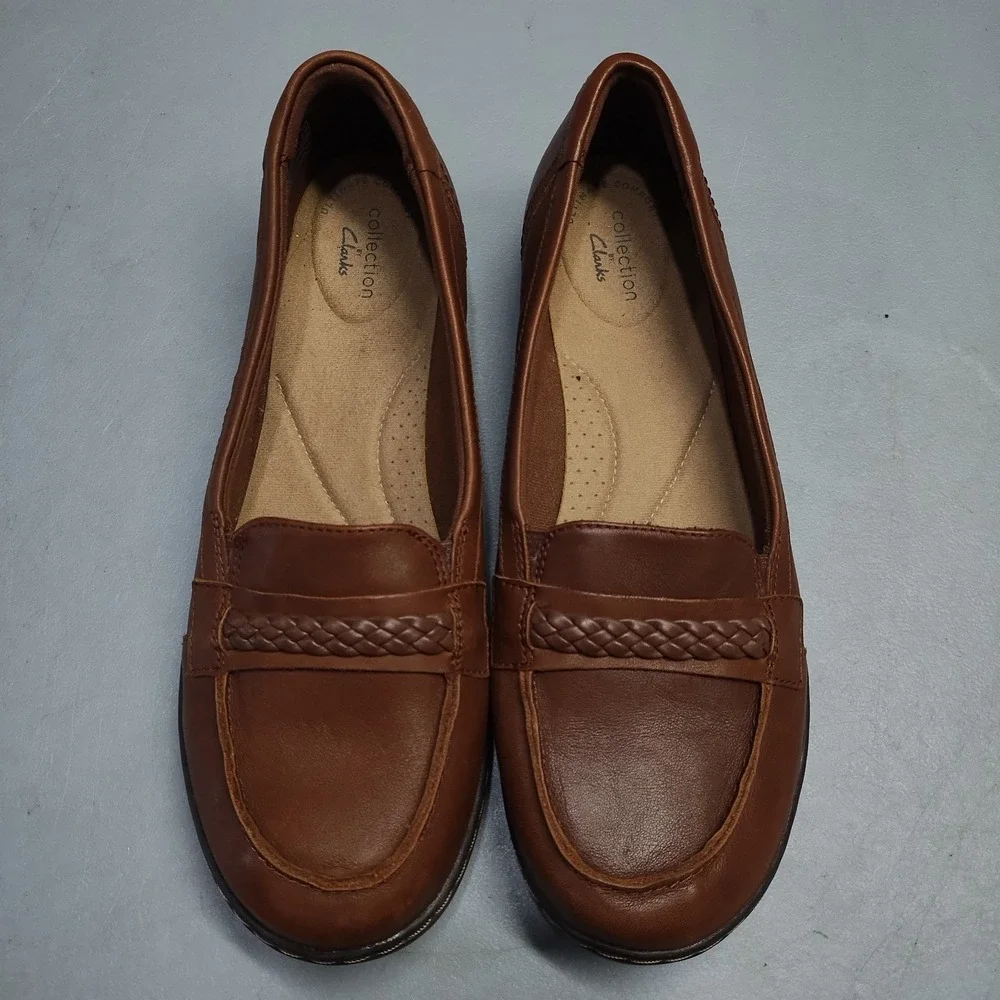 Clarks Collection Cora Viola Loafers Womens US 9M Brown Ultimate Comfort Slip On